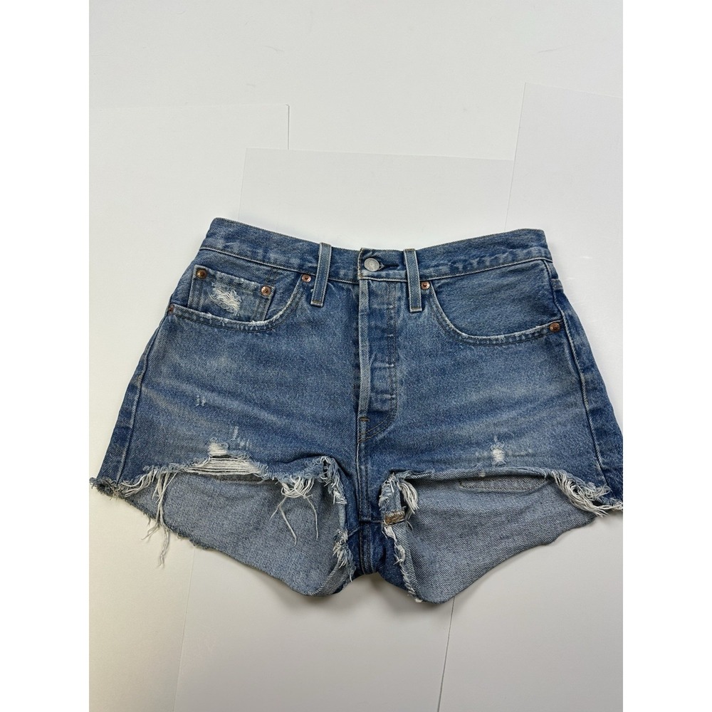 Levis 501 Women's Denim Shorts Medium Wash Size 27 Premium Denim